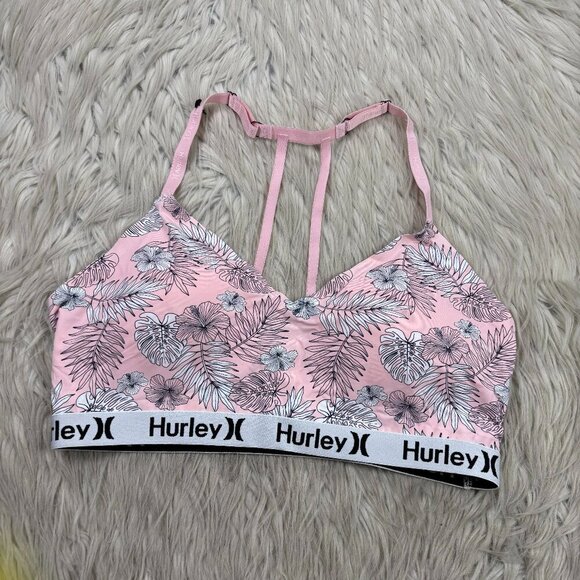 Hurley Floral Strappy Back Pullover Bralette Bra - Picture 1 of 4